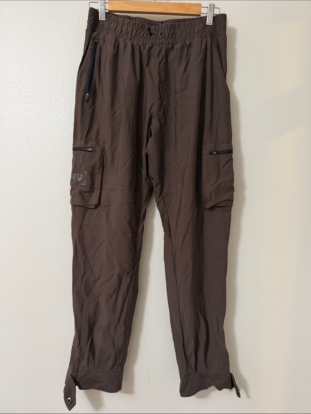 ASRV Men's Dark Brown Cargo Track Pants
